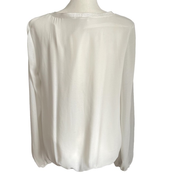 MAX Studio Long Sleeve Blouse White M - Picture 3 of 4